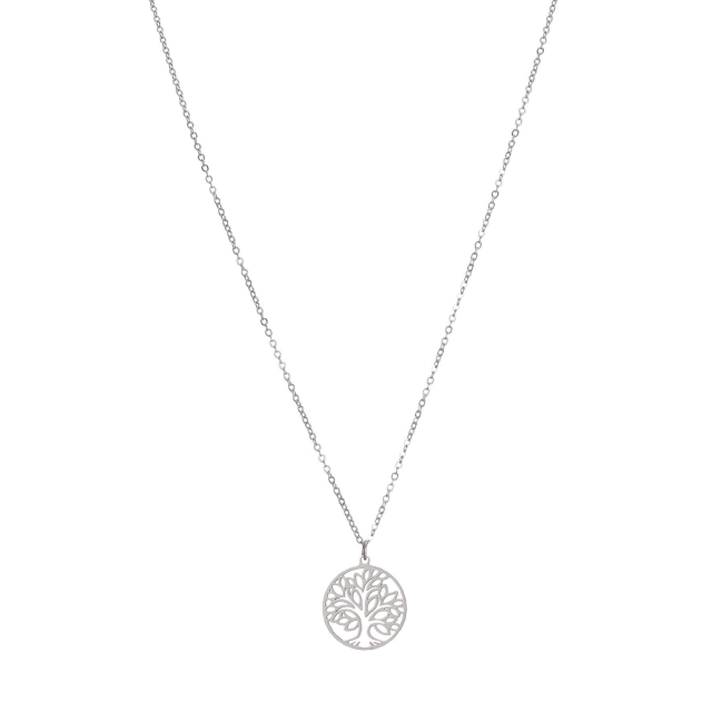 Large choix de Collier - Pendentif  de bijoux en acier, de montres et de sacs à main sur luzaka.com. Collier Arbre de vie acier argenté  - Réf : 45197