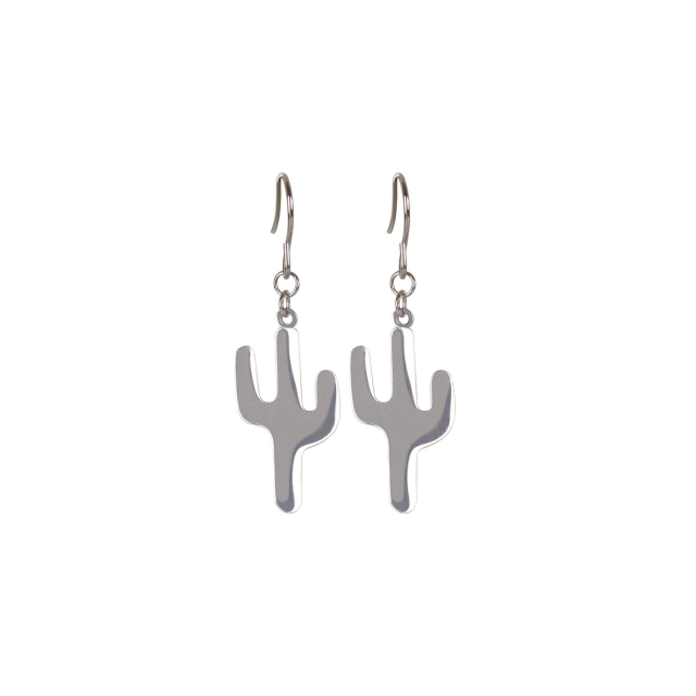 Boucles Cactus acier Boucles d'oreilles Femme Courtes - Puces- Bijoux et accessoires pas chers pour femme Luzaka Ref.45319