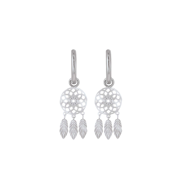Boucles Attrape rêves acier Boucles d'oreilles Femme Courtes - Puces- Bijoux et accessoires pas chers pour femme Luzaka Ref.48211