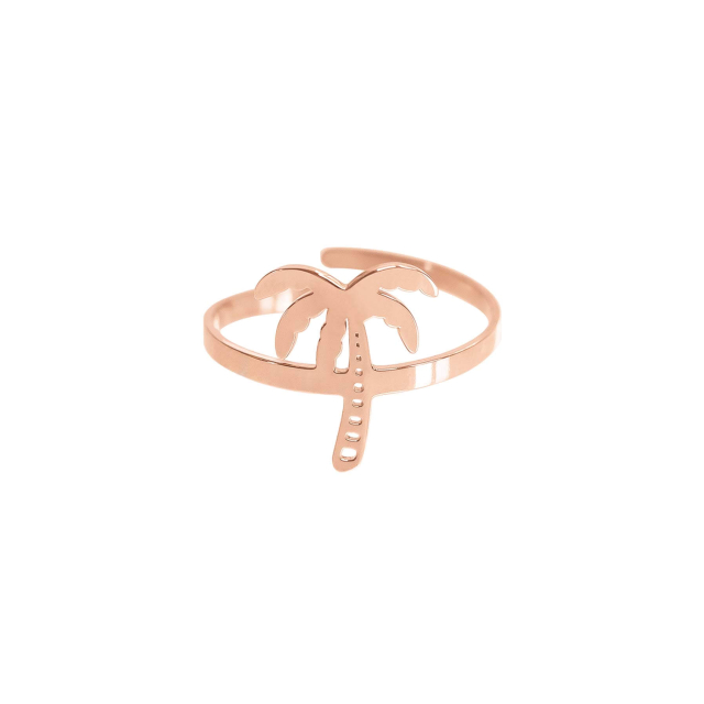 Bague Palmier acier rose Bague Femme - Bijoux et accessoires pas chers pour femme Luzaka Ref.48440