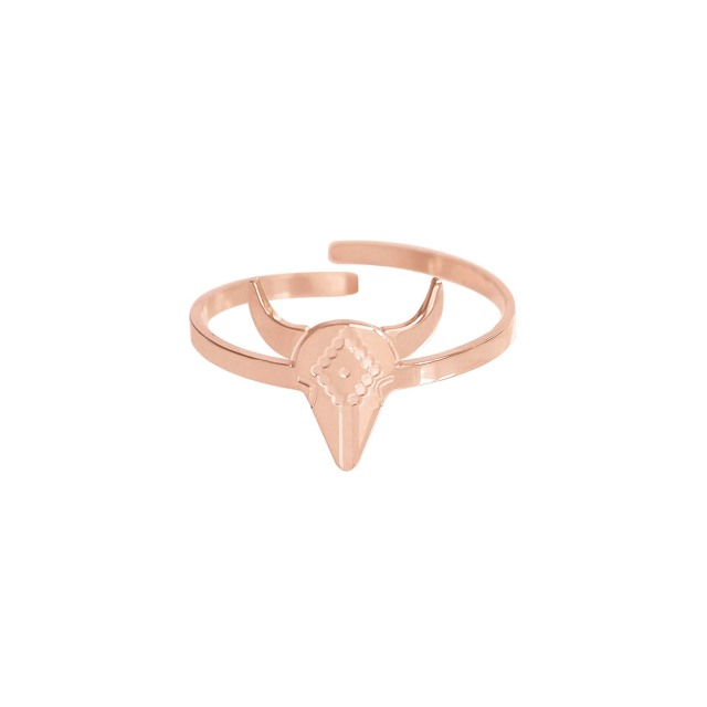 Bague Taureau acier rose Bague Femme - Bijoux et accessoires pas chers pour femme Luzaka Ref.48488
