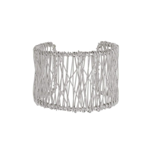 Bracelet Bornéo argenté Bracelet Femme Manchette- Bijoux et accessoires pas chers pour femme Luzaka Ref.49676