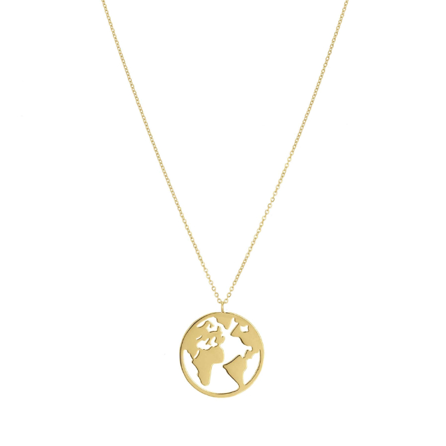 Collier Globe acier doré or Collier - Pendentif Femme Collier - Pendentif- Bijoux et accessoires pas chers pour femme Luzaka Ref.51632