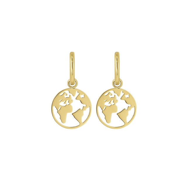 Boucles Globe acier doré or Boucles d'oreilles Femme Rondes - Créoles- Bijoux et accessoires pas chers pour femme Luzaka Ref.51649