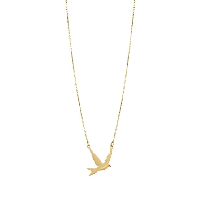 Collier Oiseau acier doré or Collier - Pendentif Femme Collier - Pendentif- Bijoux et accessoires pas chers pour femme Luzaka Ref.51755