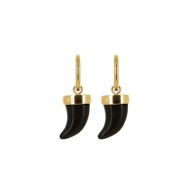 Boucles Corne acier doré or Boucles d'oreilles Femme Rondes - Créoles- Bijoux et accessoires pas chers pour femme Luzaka Ref.51809