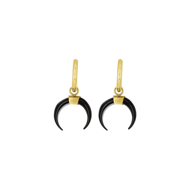 Boucles Lune acier doré or Boucles d'oreilles Femme Rondes - Créoles- Bijoux et accessoires pas chers pour femme Luzaka Ref.51878