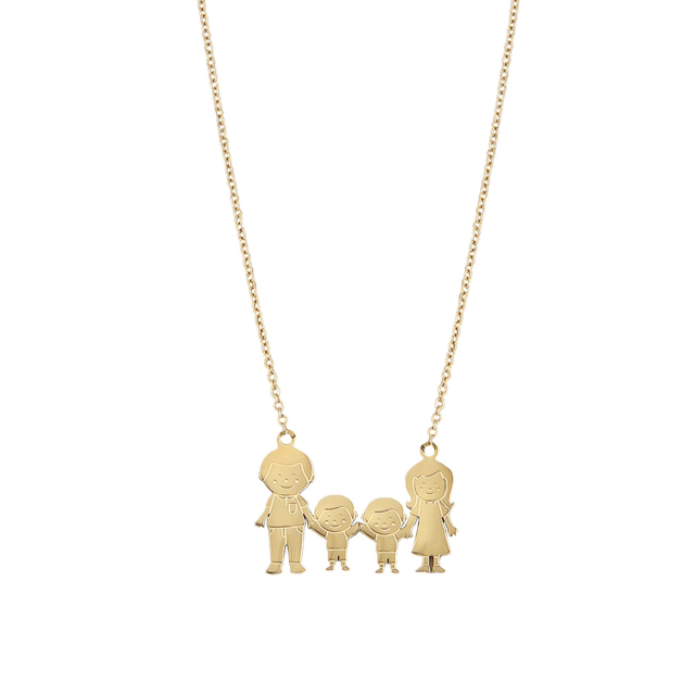Collier Famili 4 doré or Collier - Pendentif Femme Collier - Pendentif- Bijoux et accessoires pas chers pour femme Luzaka Ref.53582