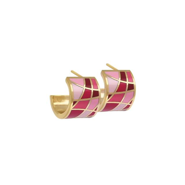 Boucles Art M2 acier doré or Boucles d'oreilles Femme Courtes - Puces- Bijoux et accessoires pas chers pour femme Luzaka Ref.53681