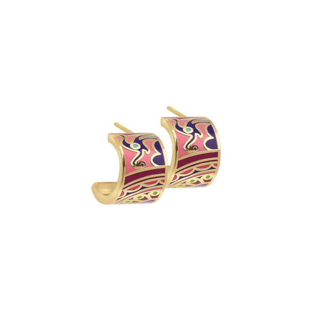 Boucles Art P2 acier doré or Boucles d'oreilles Femme Courtes - Puces- Bijoux et accessoires pas chers pour femme Luzaka Ref.53704