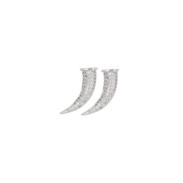 Boucles Corne zircons Boucles d'oreilles Femme Courtes - Puces- Bijoux et accessoires pas chers pour femme Luzaka Ref.54305
