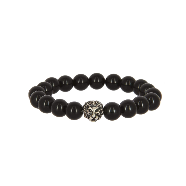 Bracelet Paros Agate noir Bracelet Homme Elastique- Bijoux et accessoires pas chers pour femme Luzaka Ref.56712