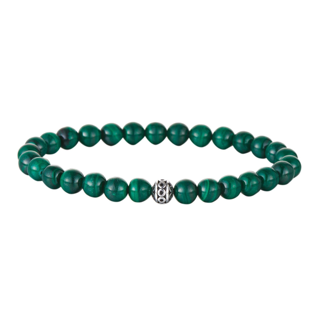 Bracelet Pierres Malachite 6mn Bracelet Femme Elastique- Bijoux et accessoires pas chers pour femme Luzaka Ref.58822