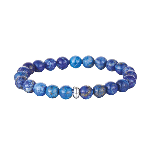 Bracelet Pierre Lapis Lazuli 8mn Bracelet Mixte Elastique- Bijoux et accessoires pas chers pour femme Luzaka Ref.58907