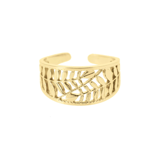 Bague Rameau acier doré or Bague Femme - Bijoux et accessoires pas chers pour femme Luzaka Ref.59157