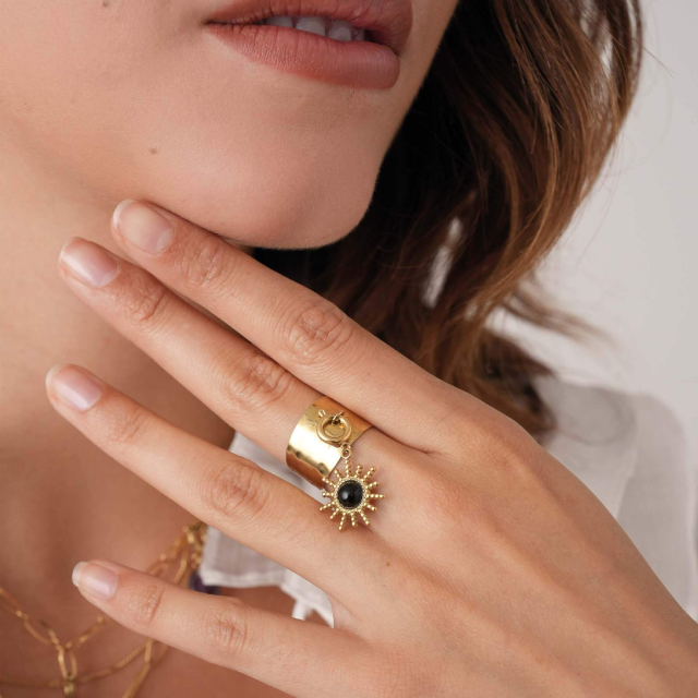 Bague acier dorée or Luza Charms Charm bijou Femme - Bijoux et accessoires pas chers pour femme Luzaka Ref.60178