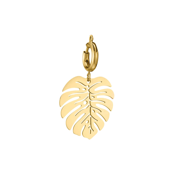 Charm feuille Monstera acier doré or: Trouver les plus beaux bijoux femme de la saison