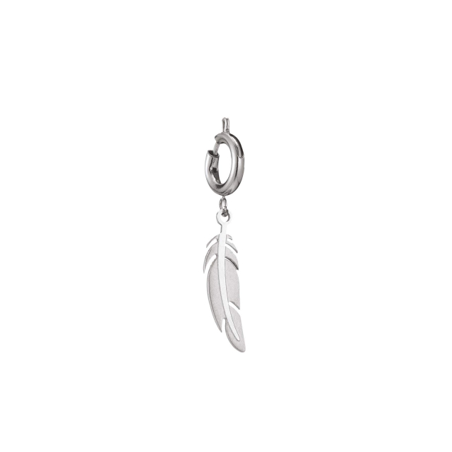 Large choix de Charm  de bijoux en acier, de montres et de sacs à main sur luzaka.com. Charm Plume acier argenté  - Réf : 60284