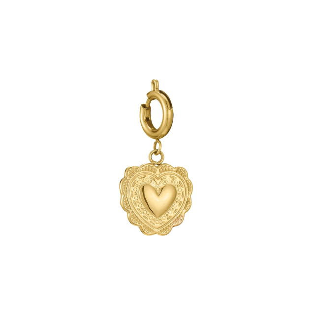 Charm Coeur 2 acier doré or Charm Femme - Bijoux et accessoires pas chers pour femme Luzaka Ref.60772