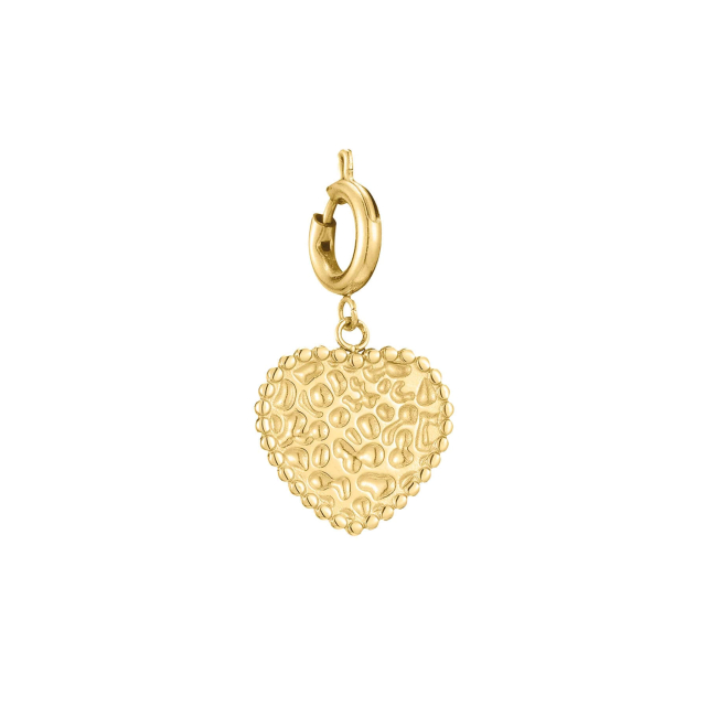 Charm Médaille Coeur acier doré or Charm Femme - Bijoux et accessoires pas chers pour femme Luzaka Ref.60796