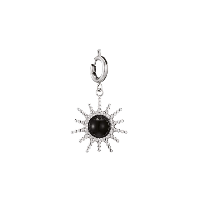 Charm acier Sun Agate noire Charm Femme - Bijoux et accessoires pas chers pour femme Luzaka Ref.60864