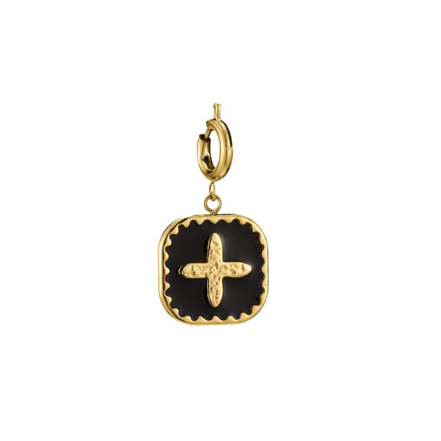 Charm Médaille Croix acier doré or Charm Femme - Bijoux et accessoires pas chers pour femme Luzaka Ref.60871