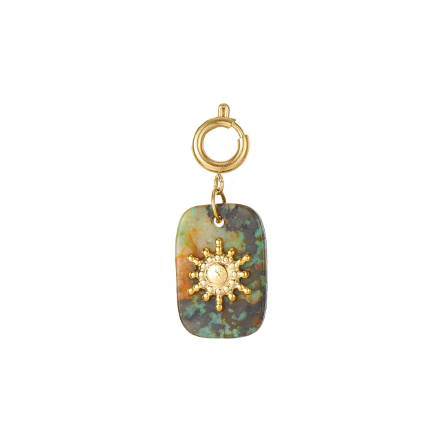 Large choix de Charm  de bijoux en acier, de montres et de sacs à main sur luzaka.com. Charm Pin Africain acier doré or  - Réf : 60956