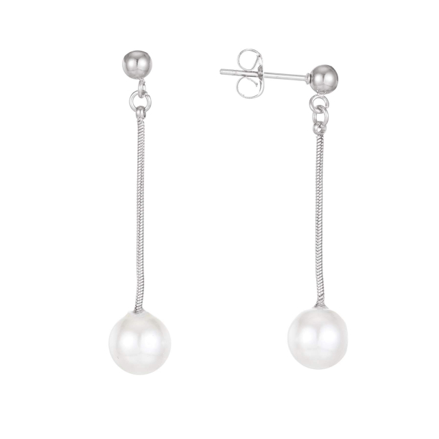 Boucles Perles Nacre acier Boucles d'oreilles Femme Longues - Pendantes- Bijoux et accessoires pas chers pour femme Luzaka Ref.64893