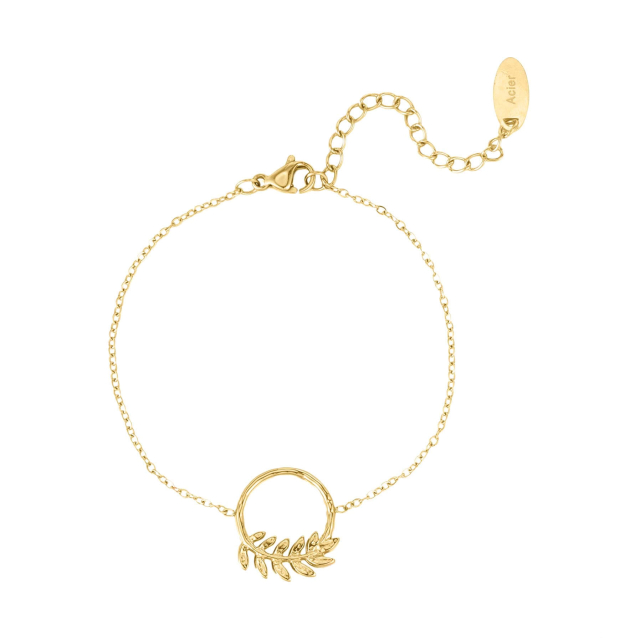 Bracelet Anneau feuille doré Bracelet Femme Jonc- Bijoux et accessoires pas chers pour femme Luzaka Ref.64978