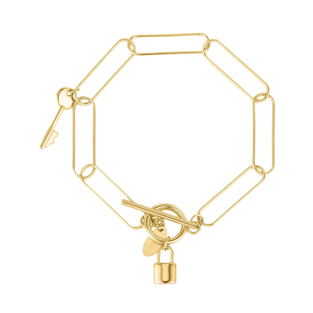 Bracelet Secret acier doré or Bracelet Femme Chaine - Cordon- Bijoux et accessoires pas chers pour femme Luzaka Ref.65180