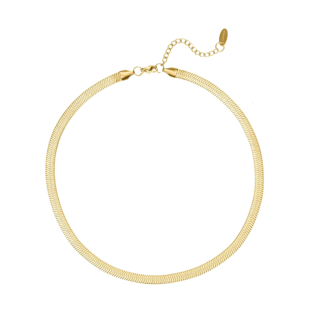 Collier maille plate acier dorée or Collier - Pendentif Femme Collier - Pendentif- Bijoux et accessoires pas chers pour femme Luzaka Ref.65210