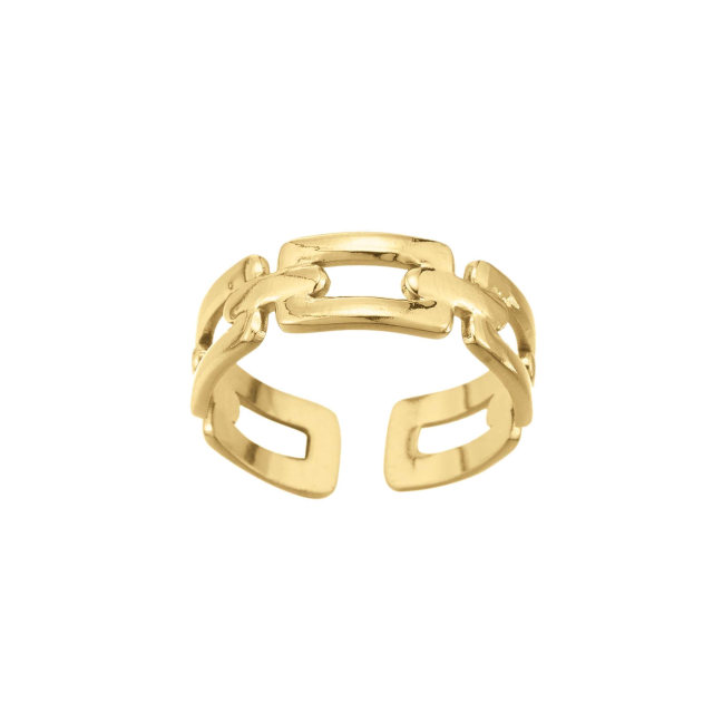 Bague Maillons acier doré or Bague Femme - Bijoux et accessoires pas chers pour femme Luzaka Ref.66408