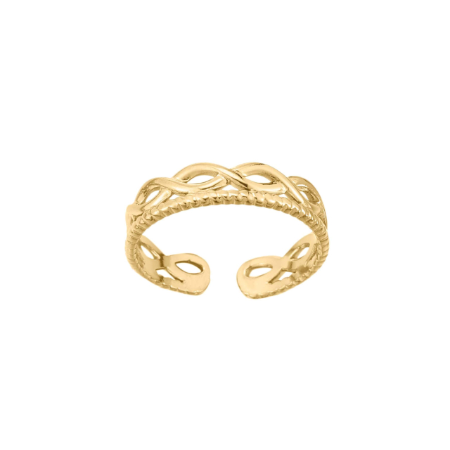 Large choix de Bague de bijoux en acier, de montres et de sacs à main sur luzaka.com. Bague multi Infini acier doré or - Réf : 66446