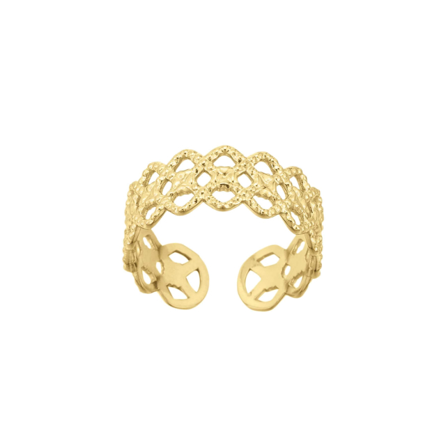 Bague Lia acier doré or Bague Femme - Bijoux et accessoires pas chers pour femme Luzaka Ref.66460