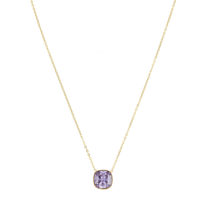 Collier Luz Zircon mauve Collier - Pendentif Femme Collier - Pendentif- Bijoux et accessoires pas chers pour femme Luzaka Ref.67610