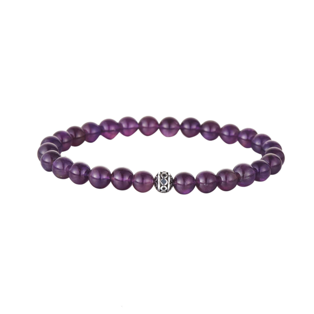 Bracelet Pierres Améthyste 6mn Bracelet Femme Elastique- Bijoux et accessoires pas chers pour femme Luzaka Ref.67849