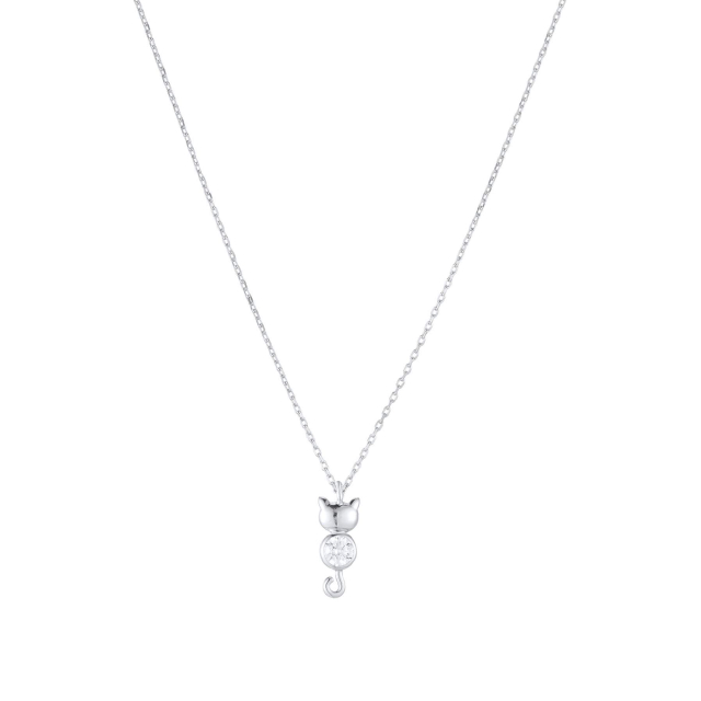 Collier Chat argent 925 Collier - Pendentif Femme Collier - Pendentif- Bijoux et accessoires pas chers pour femme Luzaka Ref.68006