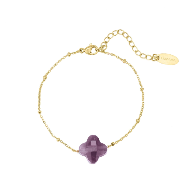 Bracelet Trefle Améthyste Bracelet Femme Chaine - Cordon- Bijoux et accessoires pas chers pour femme Luzaka Ref.69324