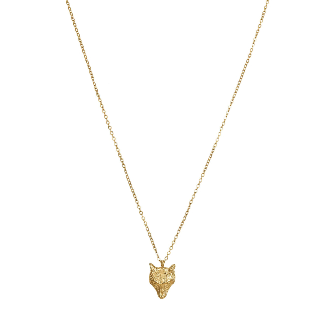 Collier Tête de Loup doré or Collier - Pendentif Femme Collier - Pendentif- Bijoux et accessoires pas chers pour femme Luzaka Ref.71052