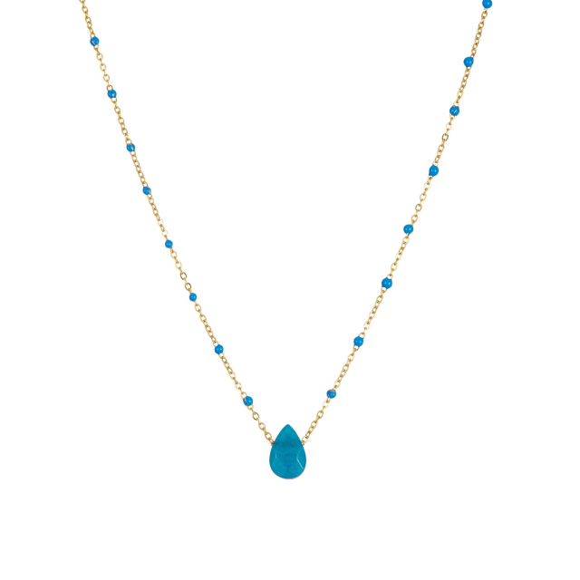 Collier goutte d'eau Apatite bleue Collier - Pendentif Femme Collier - Pendentif- Bijoux et accessoires pas chers pour femme Luzaka Ref.71175