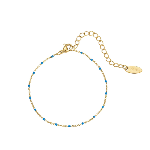 Bracelet goutte d'eau bleu acier doré or : Trouver les plus beaux bijoux femme de la saison