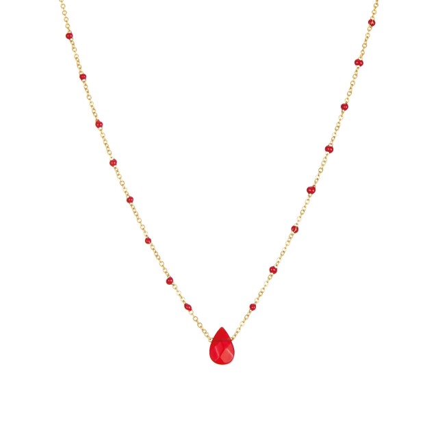 Collier goutte d'eau Rhodorosite Collier - Pendentif Femme Collier - Pendentif- Bijoux et accessoires pas chers pour femme Luzaka Ref.71212
