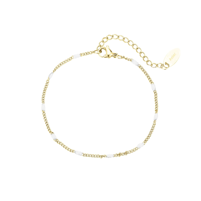 Bracelet Rosaire blanc doré or Bracelet Femme Chaine - Cordon- Bijoux et accessoires pas chers pour femme Luzaka Ref.71281