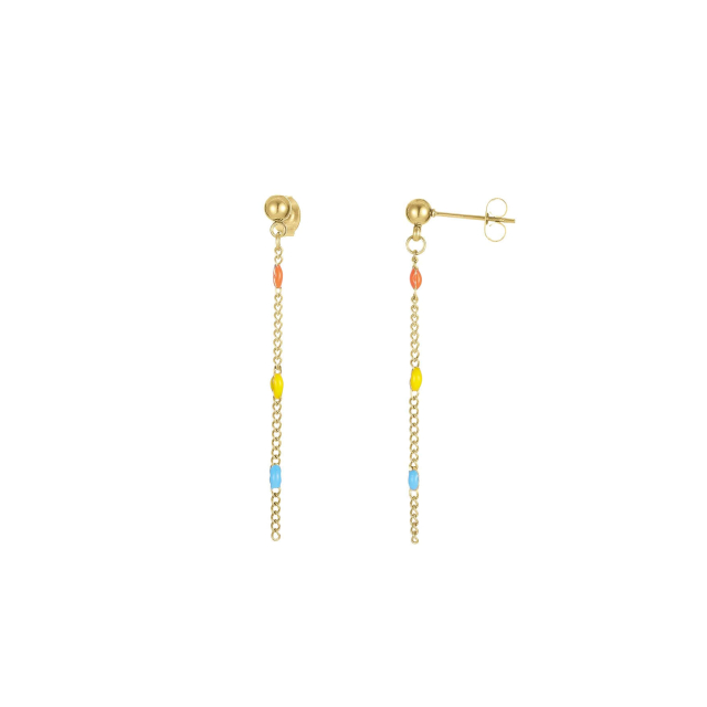 Boucles Rosaire multicolores Boucles d'oreilles Femme Longues - Pendantes- Bijoux et accessoires pas chers pour femme Luzaka Ref.71359