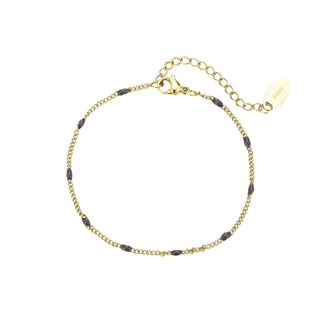 Bracelet Rosaire noir doré or Bracelet Femme Chaine - Cordon- Bijoux et accessoires pas chers pour femme Luzaka Ref.71373