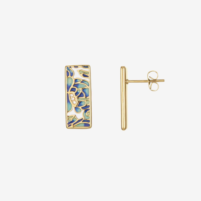Boucles Artiste bleues acier doré or: Trouver les plus beaux bijoux femme de la saison