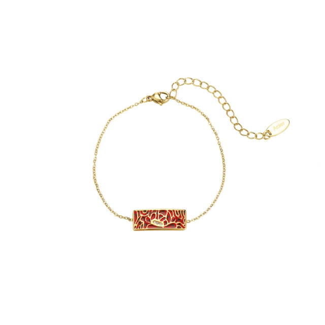 Bracelet Artiste rouge doré or Bracelet Femme Chaine - Cordon- Bijoux et accessoires pas chers pour femme Luzaka Ref.71588