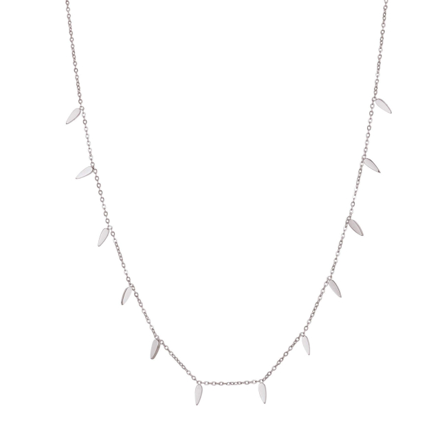 Collier Plumes acier Collier - Pendentif Femme Collier - Pendentif- Bijoux et accessoires pas chers pour femme Luzaka Ref.72103