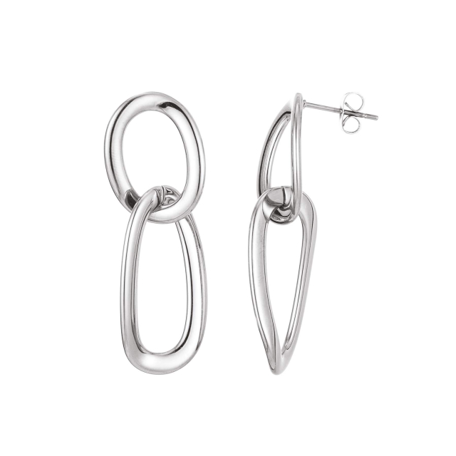 Boucles Maillons acier Boucles d'oreilles Femme Longues - Pendantes- Bijoux et accessoires pas chers pour femme Luzaka Ref.72417