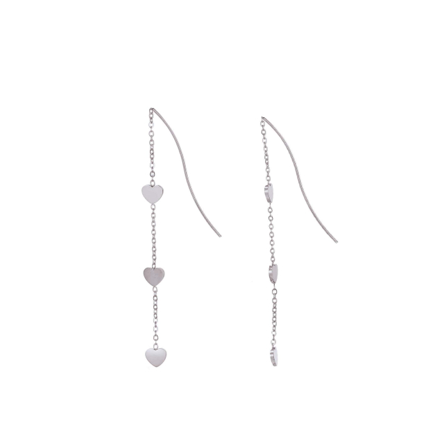 Boucles Multi cœurs acier Boucles d'oreilles Femme Longues - Pendantes- Bijoux et accessoires pas chers pour femme Luzaka Ref.72530